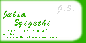 julia szigethi business card